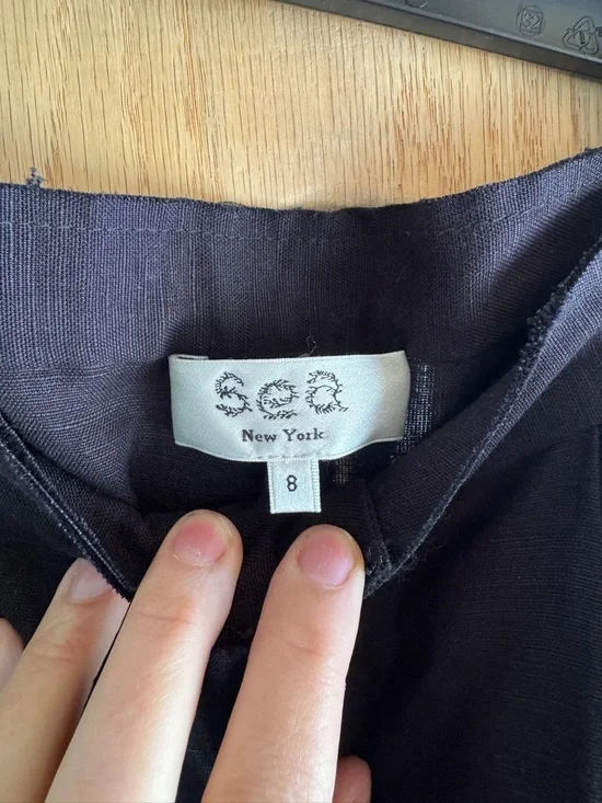 Sea New York Black Linen Pleated Wide Leg Lara pants - Picture 4 of 9